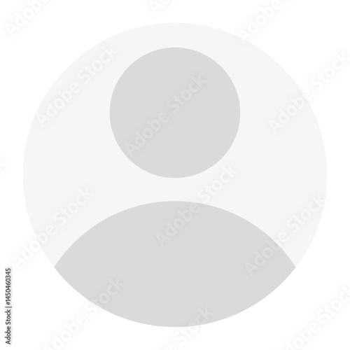 Vector flat illustration in grayscale. Avatar, user profile, person icon, gender neutral silhouette, profile picture. Suitable for social media profiles, icons, screensavers and as a template.