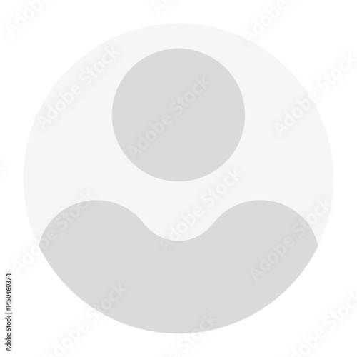 Vector flat illustration in grayscale. Avatar, user profile, person icon, gender neutral silhouette, profile picture. Suitable for social media profiles, icons, screensavers and as a template.