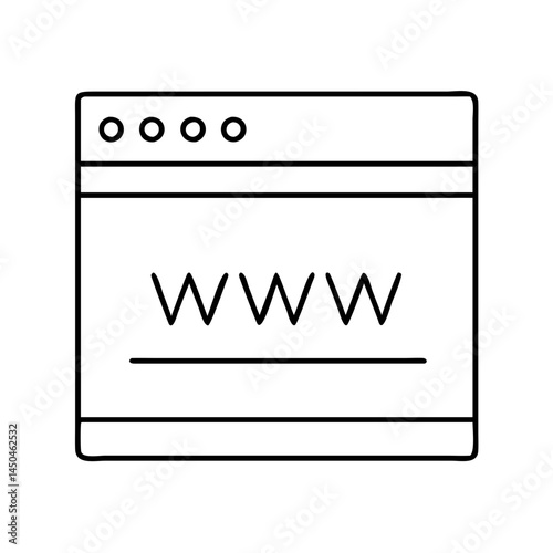website url bar icon, website url bar line art - simple line art of website url bar, perfect for website url bar logos and icons