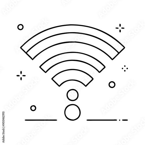 wi fi signal icon, wi fi signal line art - simple line art of wi fi signal, perfect for wi fi signal logos and icons