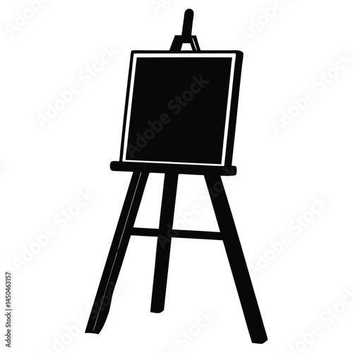easel with blank canvas