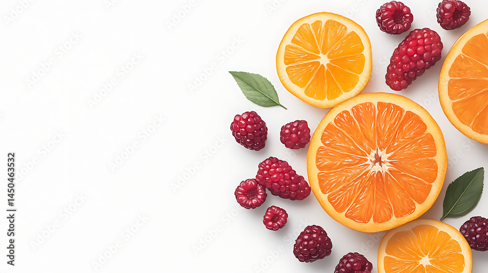 Realistic illustration of fruits and berries isolated on white background Watercolor illustrations. Realistic illustration of fruits and berries isolated on white background Watercolor illustrations.