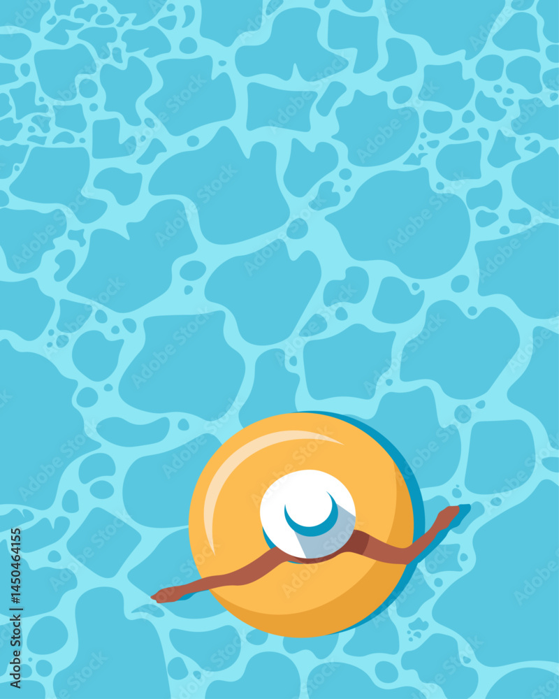 Naklejka premium Summer postcard, swimming pool poster