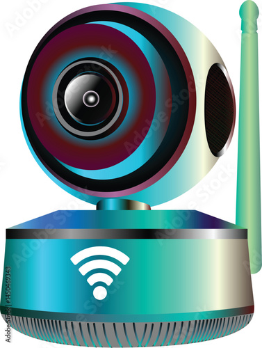 Indoor Smart Security IP WI-FI camera Vector Eps File