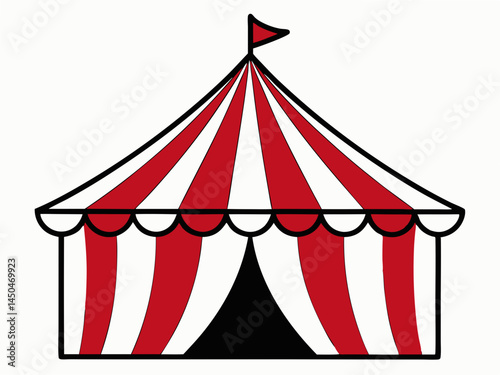 Circus tent isolated. A classic circus tent ,Design of a traditional circus environment.