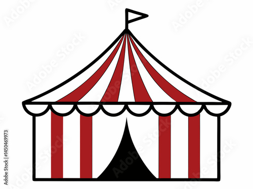 Circus tent isolated. A classic circus tent ,Design of a traditional circus environment.