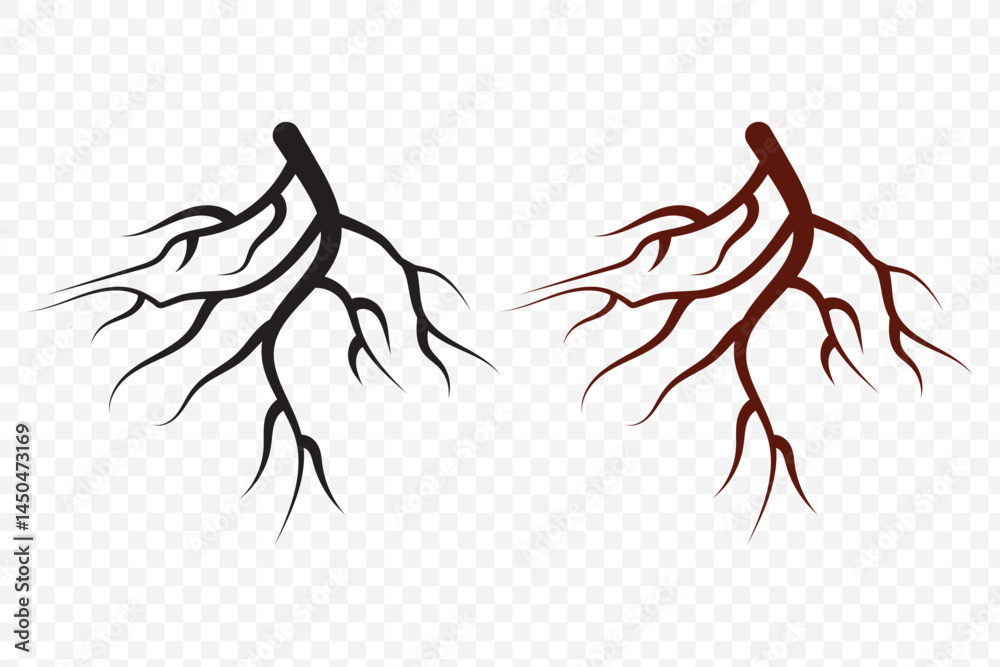 Obraz premium symmetric root silhouette. EPS 10.