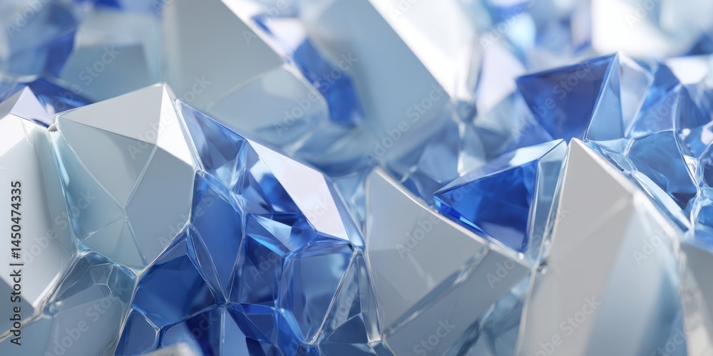 Crystal Structures: Blue and White Gemstone Clusters Abstract Background Close Up View Crystal Structures: Blue and White Gemstone Clusters Abstract Background Close Up View
