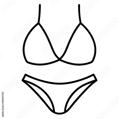 Bikini-outline- Colorful National Bikini Day art for summer tees, posters, and digital projects.