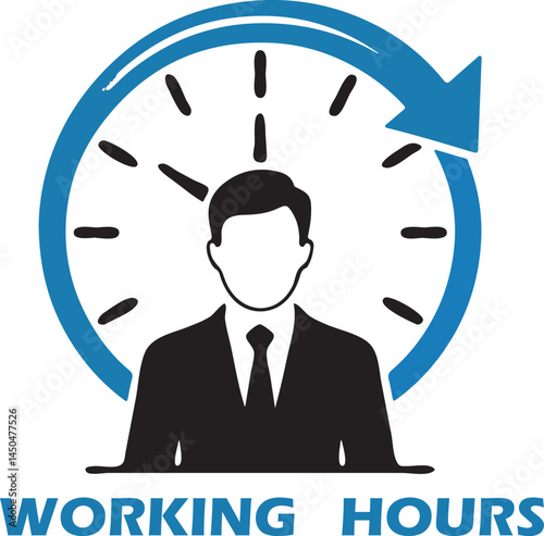 Working Hours Icon  Business Time Management Symbol
