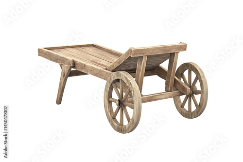 3D Model of an Antique Wooden Sun Lounger Cart