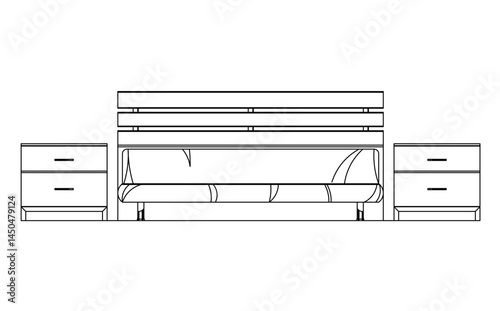 modern furniture bed vector illustration