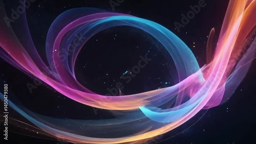 Vibrant Colorful Swirling Light Trails and Particles Abstract Background