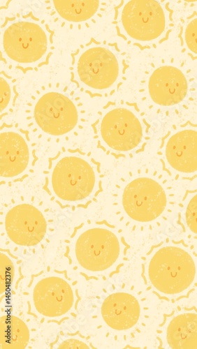 Cute sun pattern. Summer concept background. Wallpaper