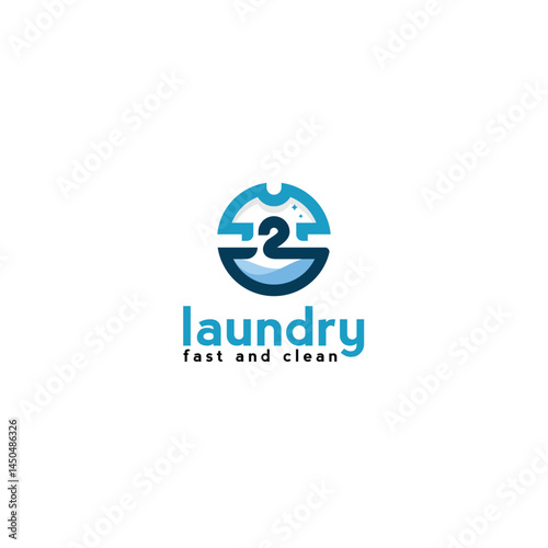 creative laundry logo design, fast and clean laundry logo for business service