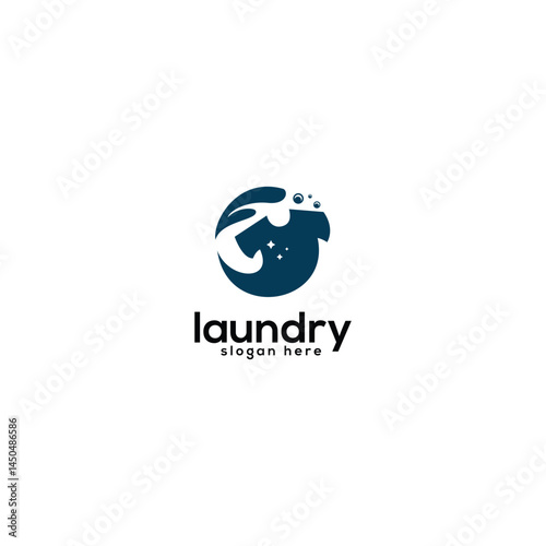 simple laundry logo design template, express washing cloth logo for business service