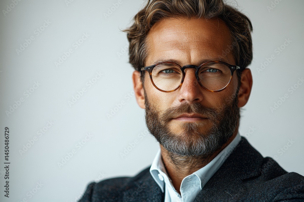 Professional Male Portrait Confidence and Style with copy space