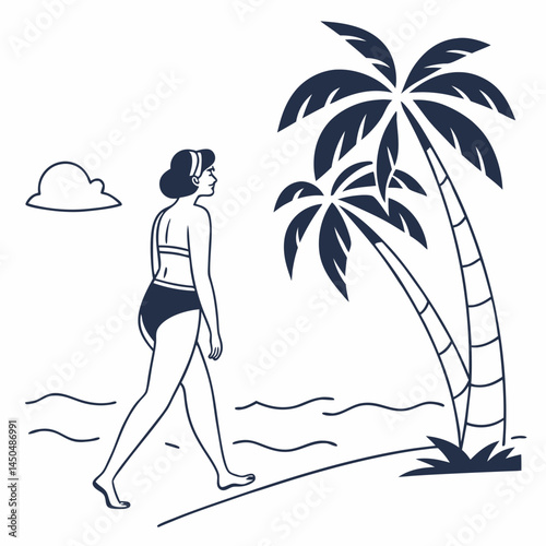 Beach-bikini Colorful National Bikini Day art for summer tees, posters, and digital projects.