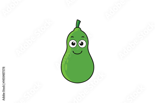 Ash Gourd Vector Illustration Isolated on White Background

