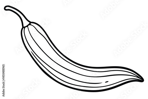 Banana Pepper Vector Illustration on White Background

