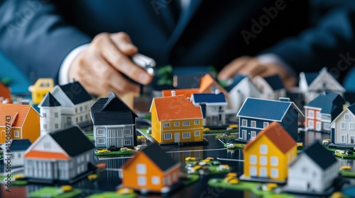 Miniature houses model urban development and real estate concept