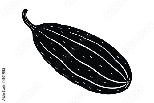 Bitter Melon Vegetable Vector Illustration on White Background

