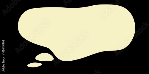 Speech bubble. Thought cloud on black background