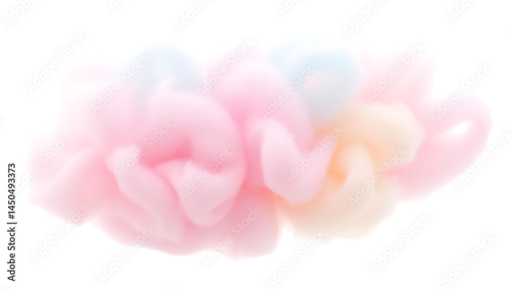 Obraz premium Soft Pastel Colored Cotton Candy Clouds – Fluffy Snack for Festivals, HD and 4K image