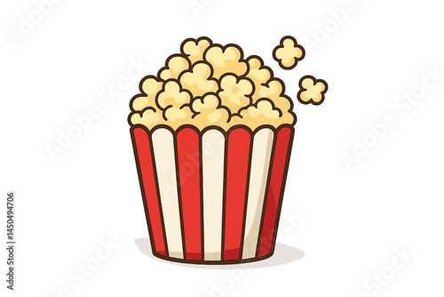 Popcorn in a striped bucket ready for movie night or snack time joy