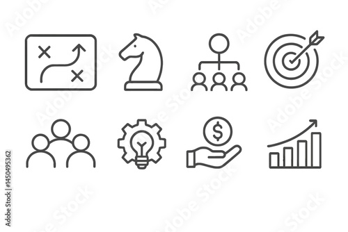Strategic planning and management concepts illustrated in flat vector style suitable for business presentations