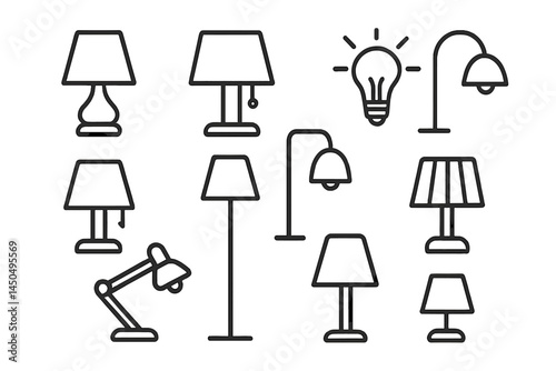 Various lamp designs for illuminating spaces and adding decorative touches to homes or offices