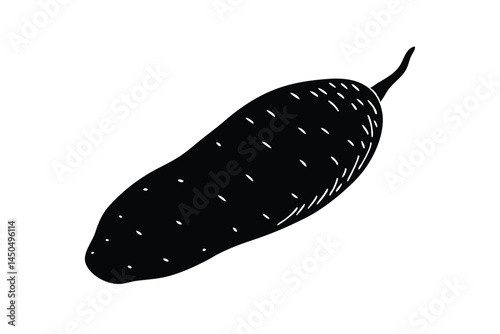 Chinese Yam Vegetable Vector Illustration on White Background

