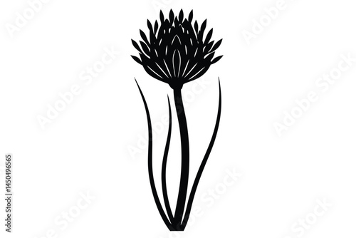 Chives Vegetable Vector Illustration on White Background

