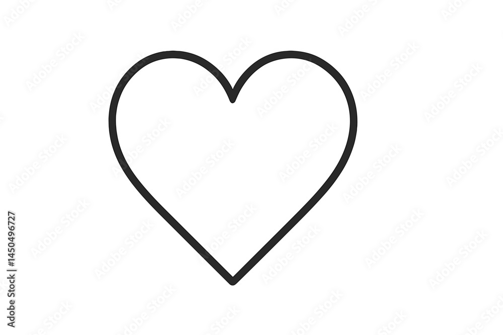 Simple flat vector illustration of a heart shape on a white background for use in design projects and creative works Simple flat vector illustration of a heart shape on a white background for use in design projects and creative works