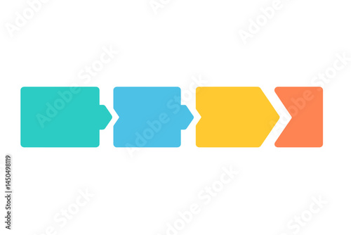 Abstract flat vector illustration of colorful arrows indicating direction on a plain background with a modern design