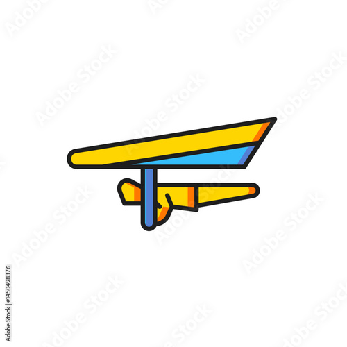 Color Hang glider icon isolated on white background. Extreme sport. Flat filled outline style with shadow. Vector