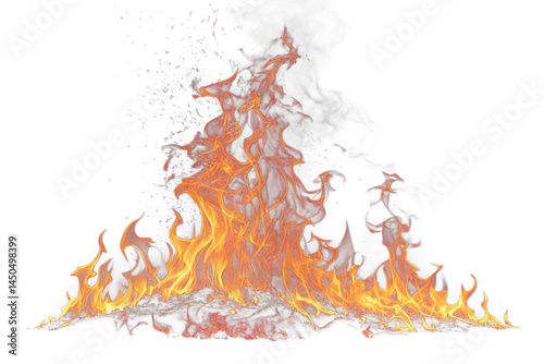 fire flames on white background