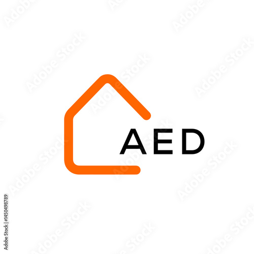 Abstract AED letter modern initial logo design