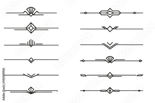 Elegant flat vector illustration of decorative line dividers ideal for graphic design and print projects in various styles