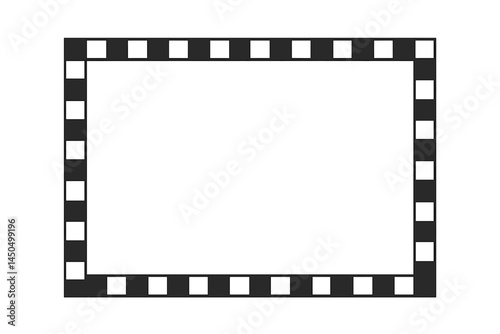 Flat vector illustration of a blank film frame representing the concept of cinema and creativity in art
