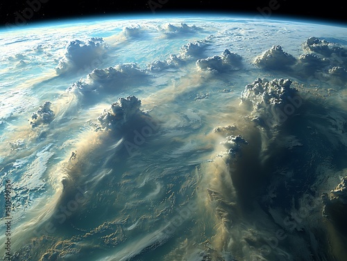 Earth's atmosphere, cloudscape from space photo