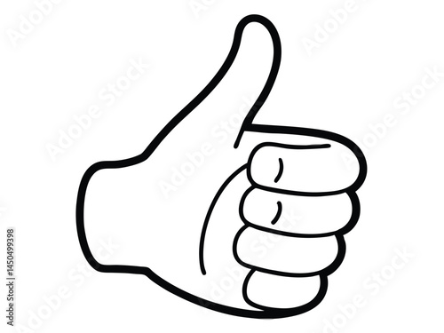 Thumb up icon in blue circle, vector illustration. Thumb up icon Vector set outline