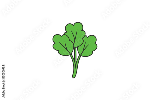Fenugreek Leaves Vegetable Vector Illustration Isolated on White Background

