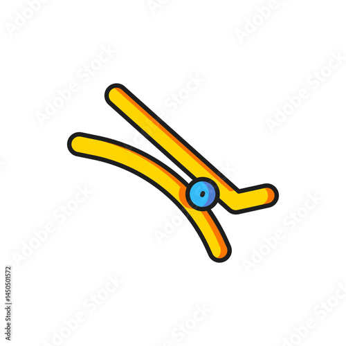 Color Hair clip icon isolated on white background. Flat filled outline style with shadow. Vector