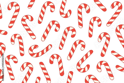 Colorful candy canes in a festive pattern perfect for holiday decorations and seasonal designs