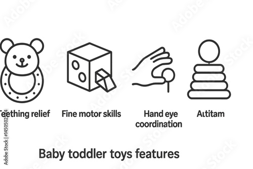 Educational features of baby toddler toys emphasizing skill development and sensory engagement for young children