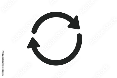 Vector illustration of a circular refresh symbol with arrows indicating a repeat cycle for design and interface usage