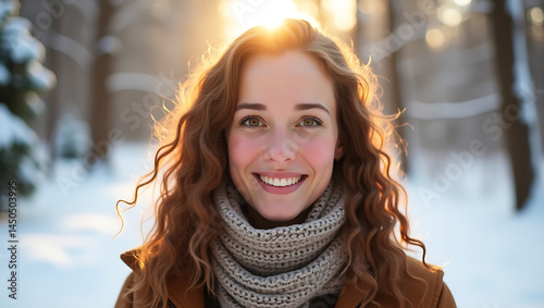 the beauty girl in snow