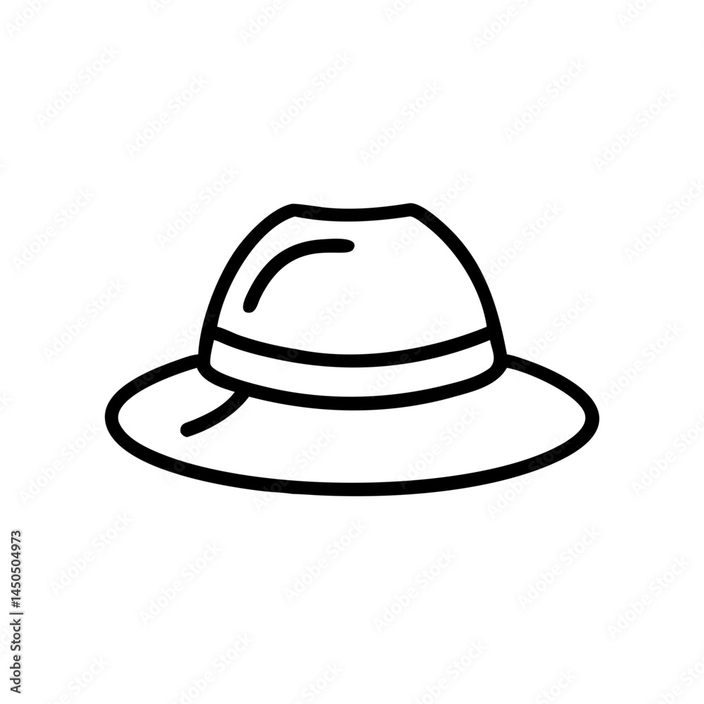 Traveler's Hat Icon in Minimalist Style Traveler's Hat Icon in Minimalist Style
