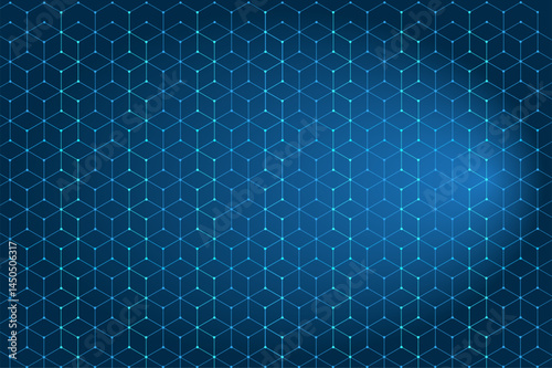 Blue background, light, hexagon Blue pastel medical and tech background with hexagon pattern and bright sparkles. Realistic vector abstract bg with honeycomb geometric cell texture